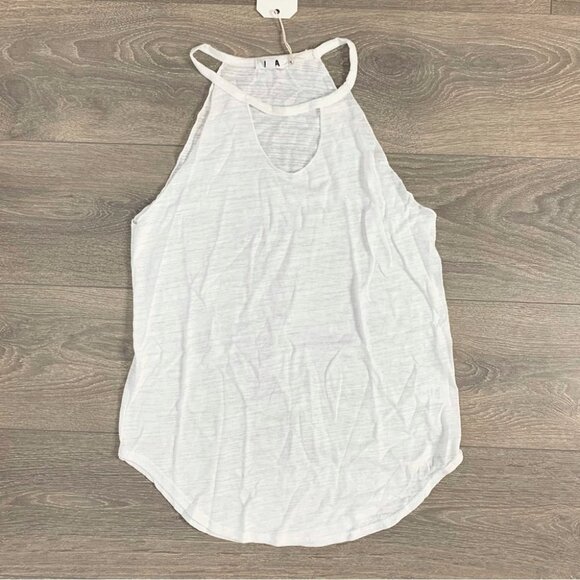 Revolve LNA Cut Out Bib Tank Top Sleeveless Cotton White Size Small - Picture 2 of 11